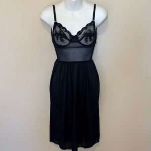 Olga Sheer Black Lace Chemise